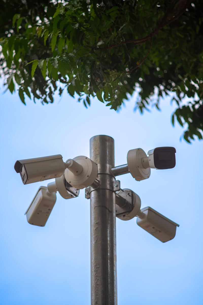 CCTV cameras mounted on a pole
